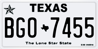 TX license plate BGO7455