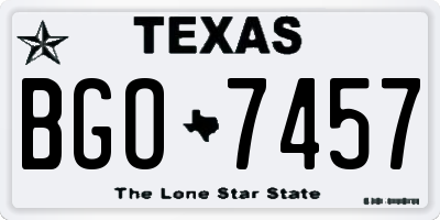 TX license plate BGO7457