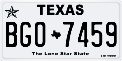TX license plate BGO7459
