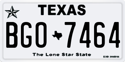 TX license plate BGO7464