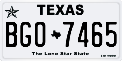 TX license plate BGO7465