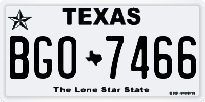 TX license plate BGO7466
