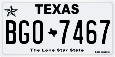 TX license plate BGO7467