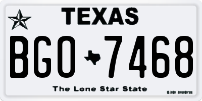 TX license plate BGO7468