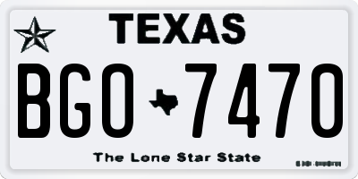 TX license plate BGO7470