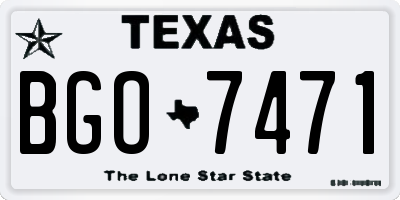 TX license plate BGO7471