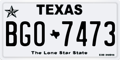 TX license plate BGO7473