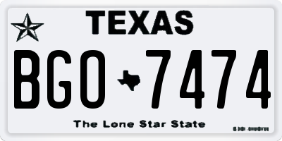 TX license plate BGO7474