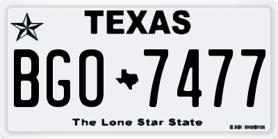 TX license plate BGO7477