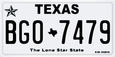TX license plate BGO7479