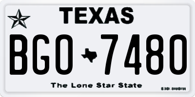 TX license plate BGO7480