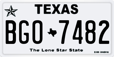 TX license plate BGO7482