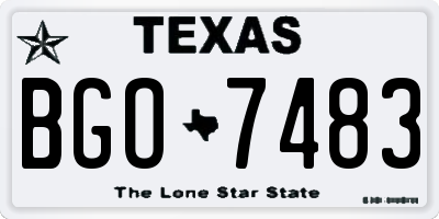 TX license plate BGO7483