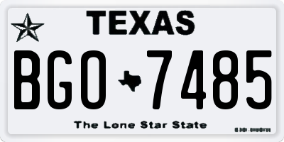 TX license plate BGO7485