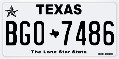 TX license plate BGO7486