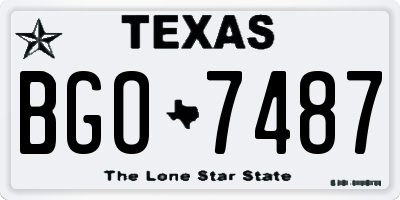TX license plate BGO7487