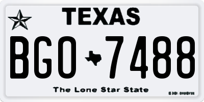 TX license plate BGO7488