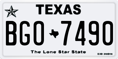 TX license plate BGO7490