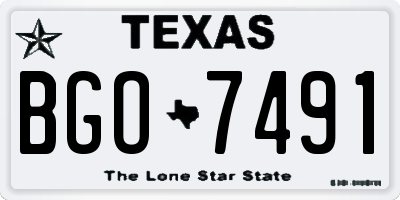 TX license plate BGO7491
