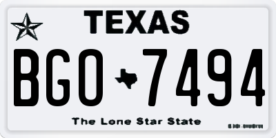 TX license plate BGO7494