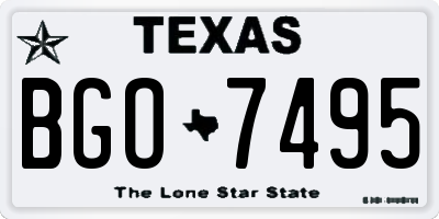 TX license plate BGO7495