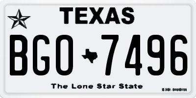 TX license plate BGO7496