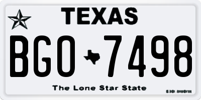 TX license plate BGO7498