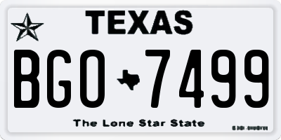 TX license plate BGO7499