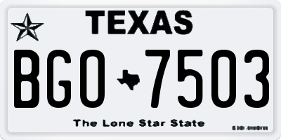TX license plate BGO7503