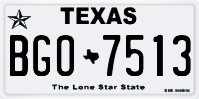 TX license plate BGO7513