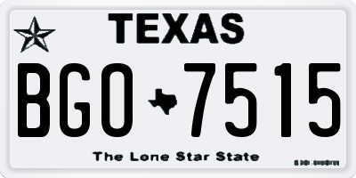 TX license plate BGO7515