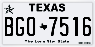 TX license plate BGO7516