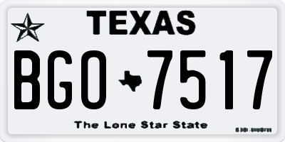 TX license plate BGO7517