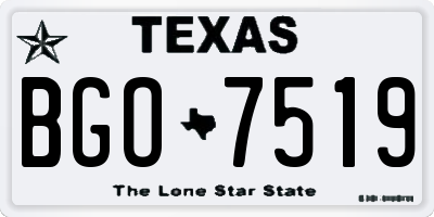 TX license plate BGO7519