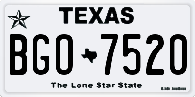 TX license plate BGO7520