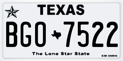 TX license plate BGO7522