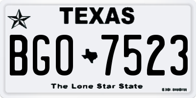 TX license plate BGO7523