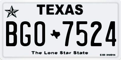 TX license plate BGO7524
