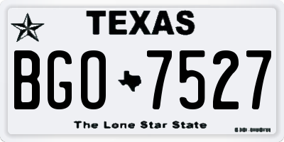 TX license plate BGO7527