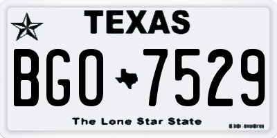 TX license plate BGO7529