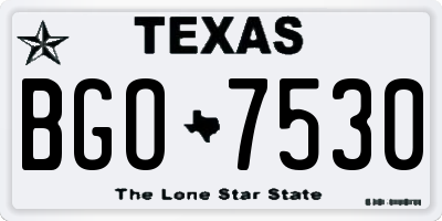 TX license plate BGO7530