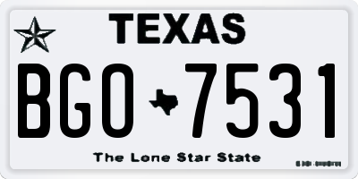 TX license plate BGO7531