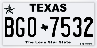 TX license plate BGO7532