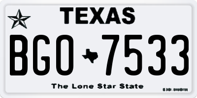 TX license plate BGO7533