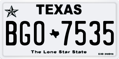 TX license plate BGO7535
