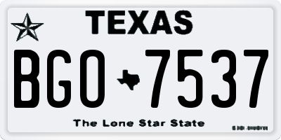 TX license plate BGO7537