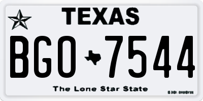TX license plate BGO7544
