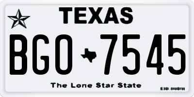 TX license plate BGO7545