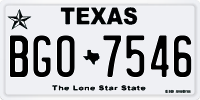 TX license plate BGO7546