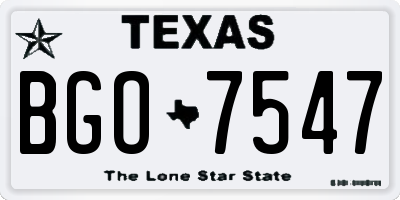 TX license plate BGO7547
